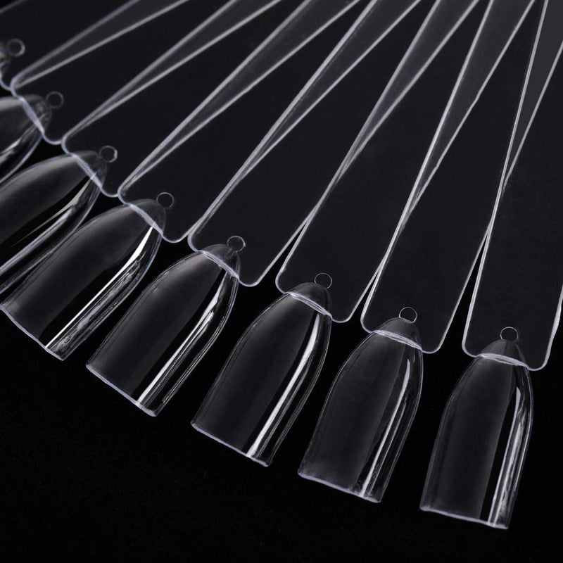 BTYMS 200 Pieces Clear Square Nail Tips Color Display Swatches With Metal Screw Holder Fan Shaped Plastic Sample Stick - Image 2